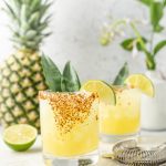 Pineapple Margarita with Agave and Tajin Rim