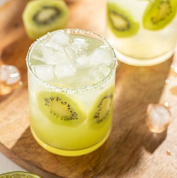 Kiwi Fruit Margarita Cocktail with Blanco Tequila. Perfect for National Margarita Day or any time!