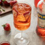 Strawberry Aperol Spritz Summer Cocktail with Strawberry Syrup
