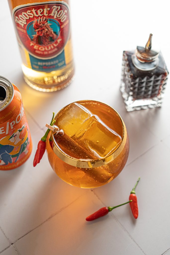 Spicy Pumpkin Beer and Tequila Cocktail