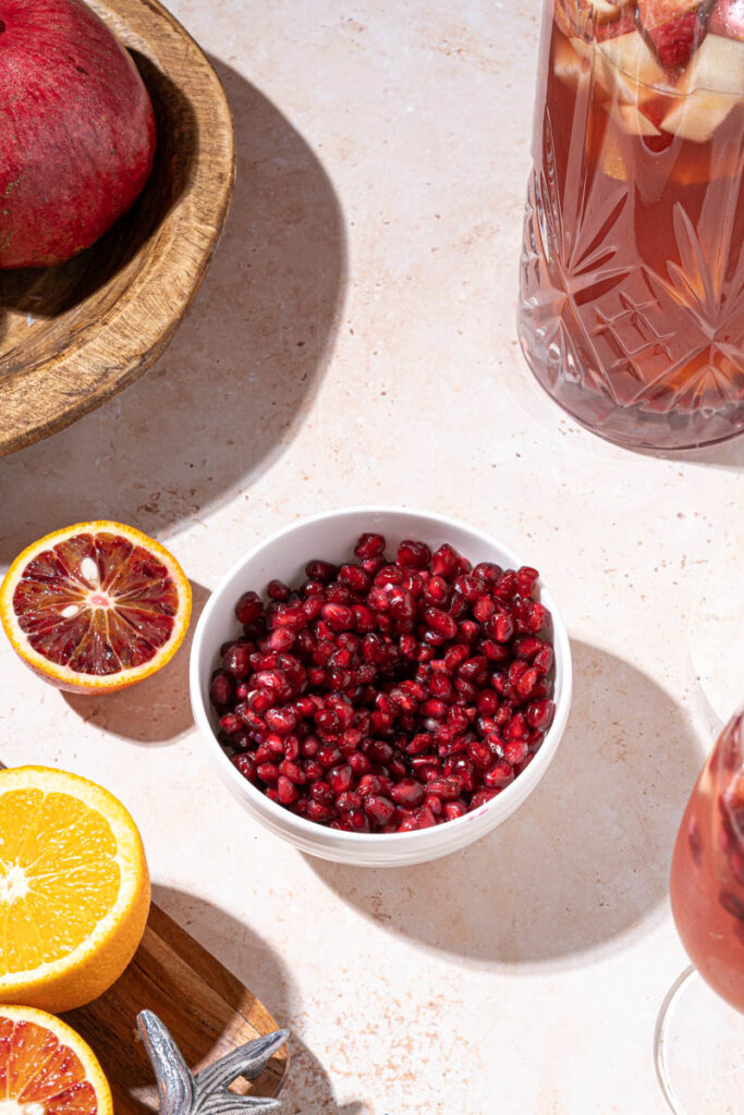Pomegranate and Blood Orange Rosé Wine Sangria Cocktail Recipe