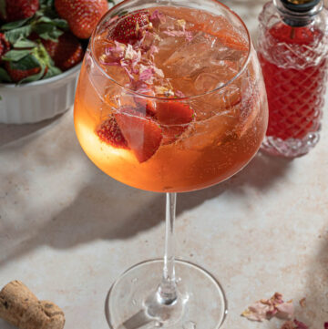 The Boozy Ginger - Valentine’s Day Aperol Spritz Cocktail Strawberry Rose Syrup
