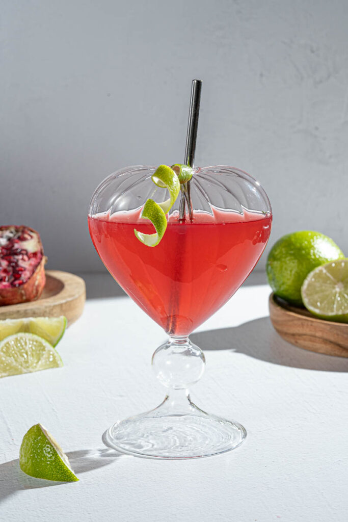 The Boozy Ginger Cherry Pomegranate Martini for Valentine's Day