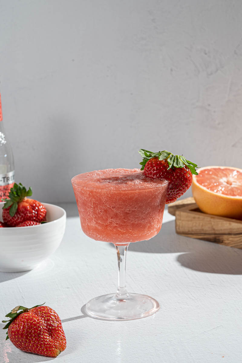The Boozy Ginger Frozen Strawberry Paloma