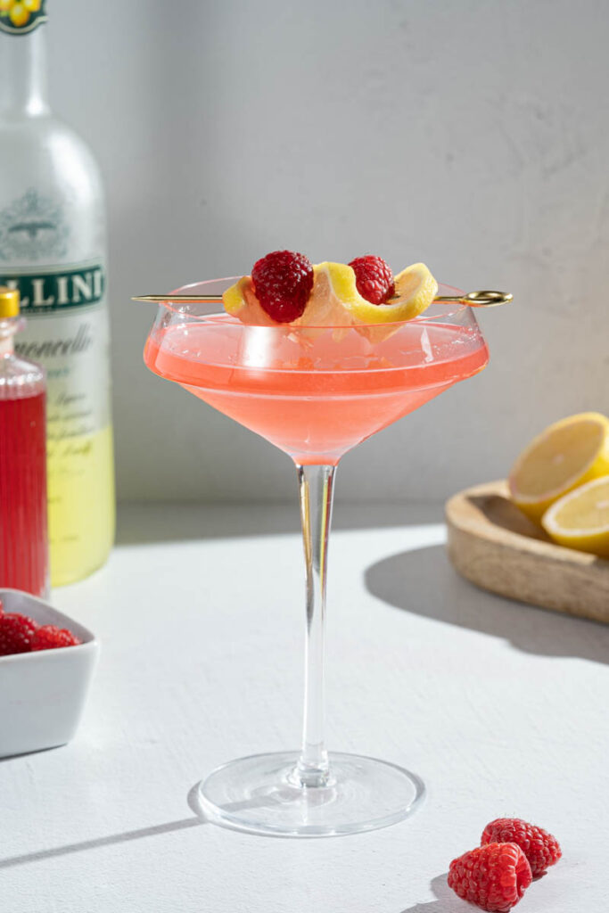 The Boozy Ginger Raspberry Limoncello Martini Cocktail