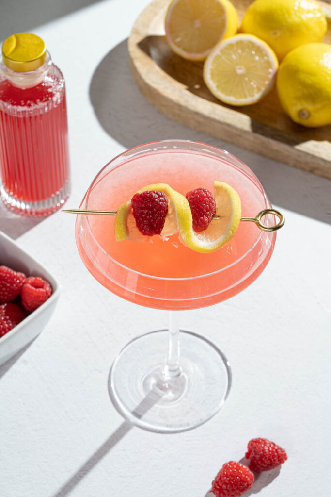 The Boozy Ginger Raspberry Limoncello Martini Cocktail