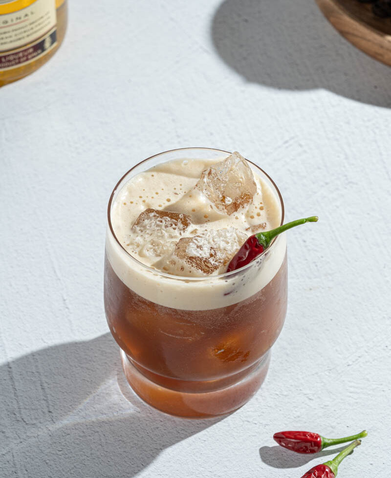 The Boozy Ginger Spicy Iced Carajillo Cocktail