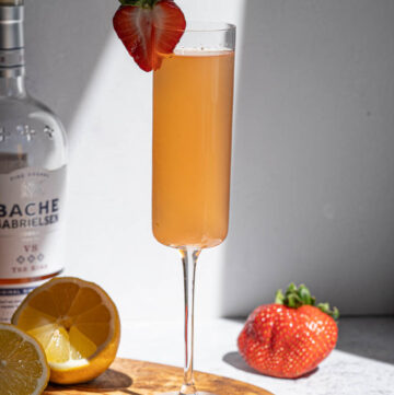 The Boozy Ginger Cocktail Blog - Strawberry Cognac French 75