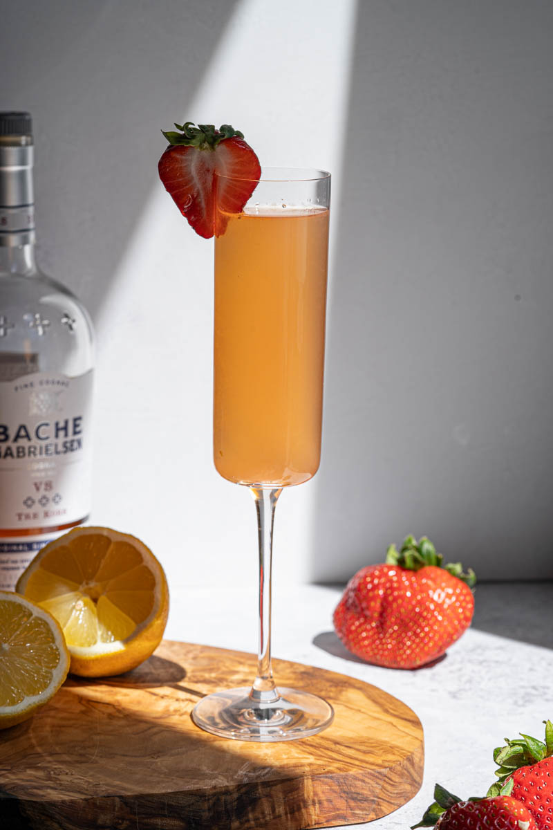 The Boozy Ginger Cocktail Blog - Strawberry Cognac French 75