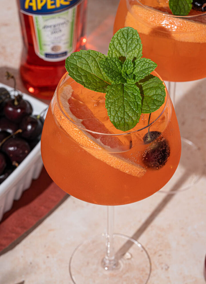 Cherry Grapefruit Aperol Spritz