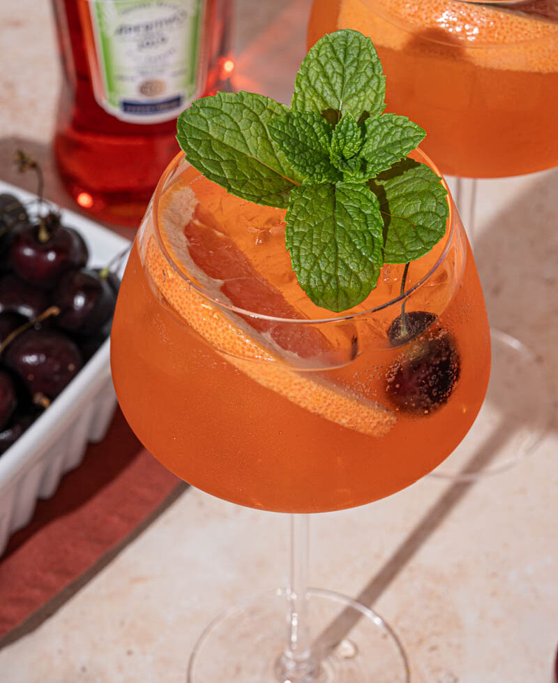 Cherry Grapefruit Aperol Spritz