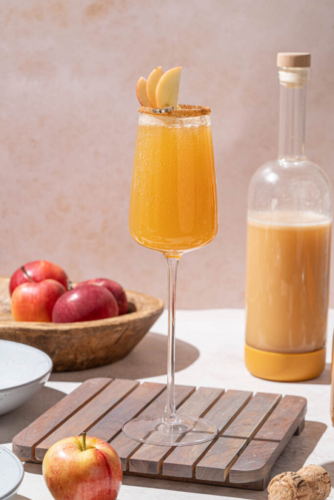 Caramel Apple Mimosa Cocktail