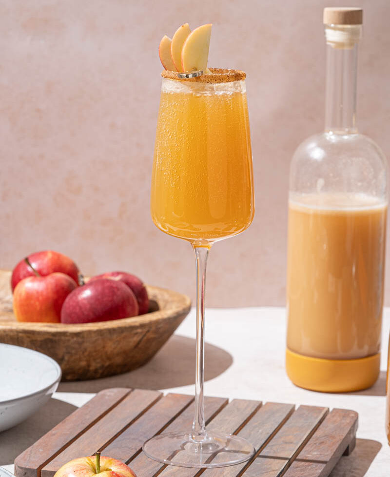 Caramel Apple Mimosa Cocktail