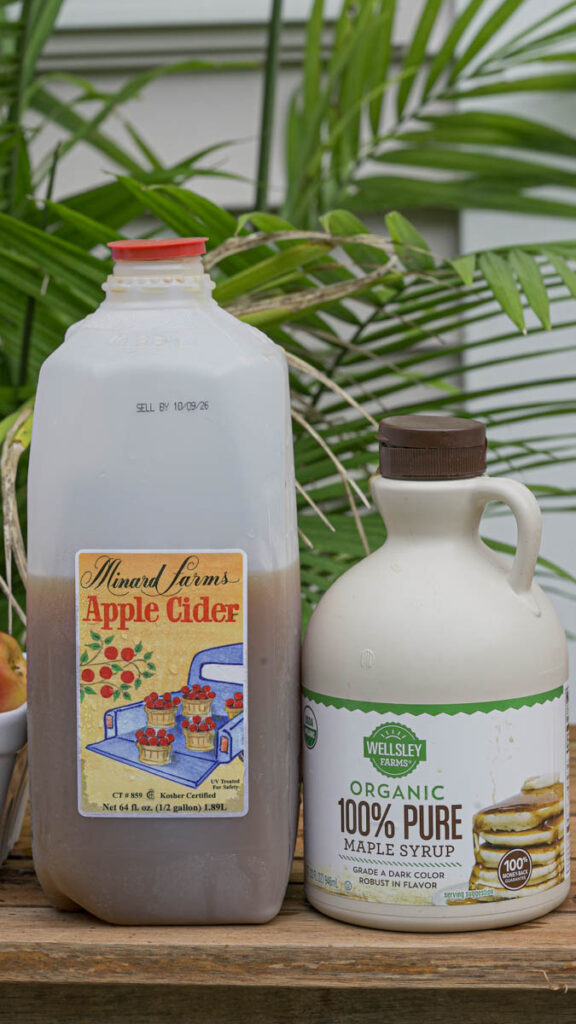 Apple cider and maple syrup