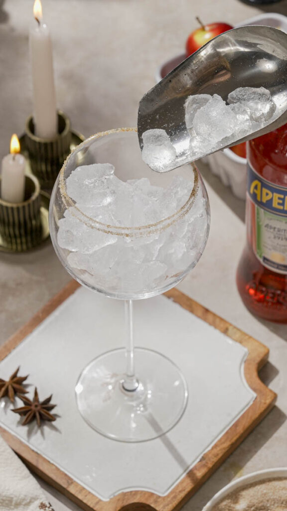 Autumn Apple Cider Aperol Spritz Ice