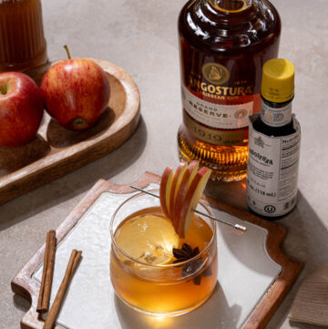 Apple Crisp Rum Old Fashioned with Angostura