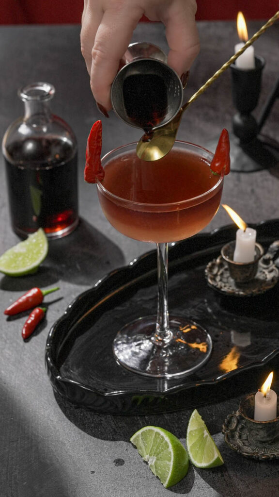 Red wine float on a margarita